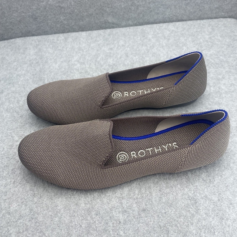 Rothy's The Loafer Womens Size US 8 Mocha Textile Round Toe Flats Slip On Shoes